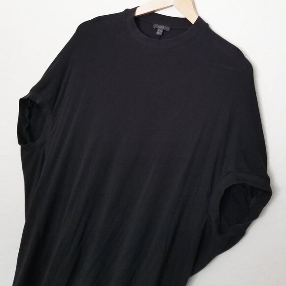 COS Black Oversized Batwing Longline Tunic T Shirt XS Stretch Comfort Crewneck - Picture 6 of 14